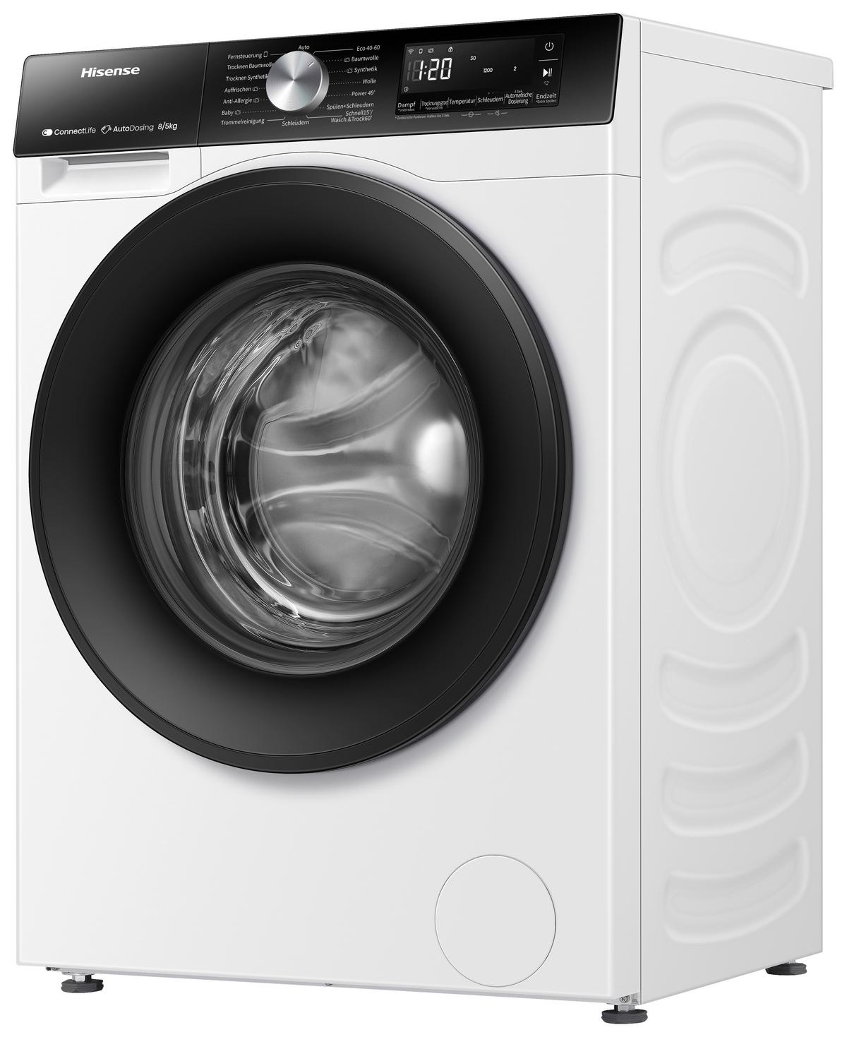 Waschmaschine Wf3s8045bw3 - Schwarz/Weiß, Basics, Glas/Kunststoff (59,5/84,5/51cm) - Hisense