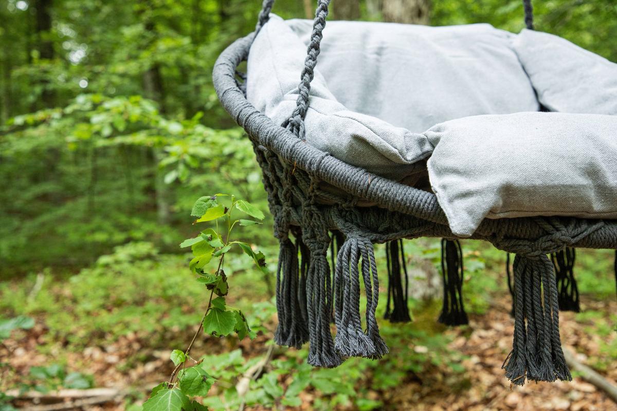 Hängesessel Hamtic Mit Sitz- Und Rückenkissen - Grau, KONVENTIONELL, Textil (80/90/60cm) - Gardenson