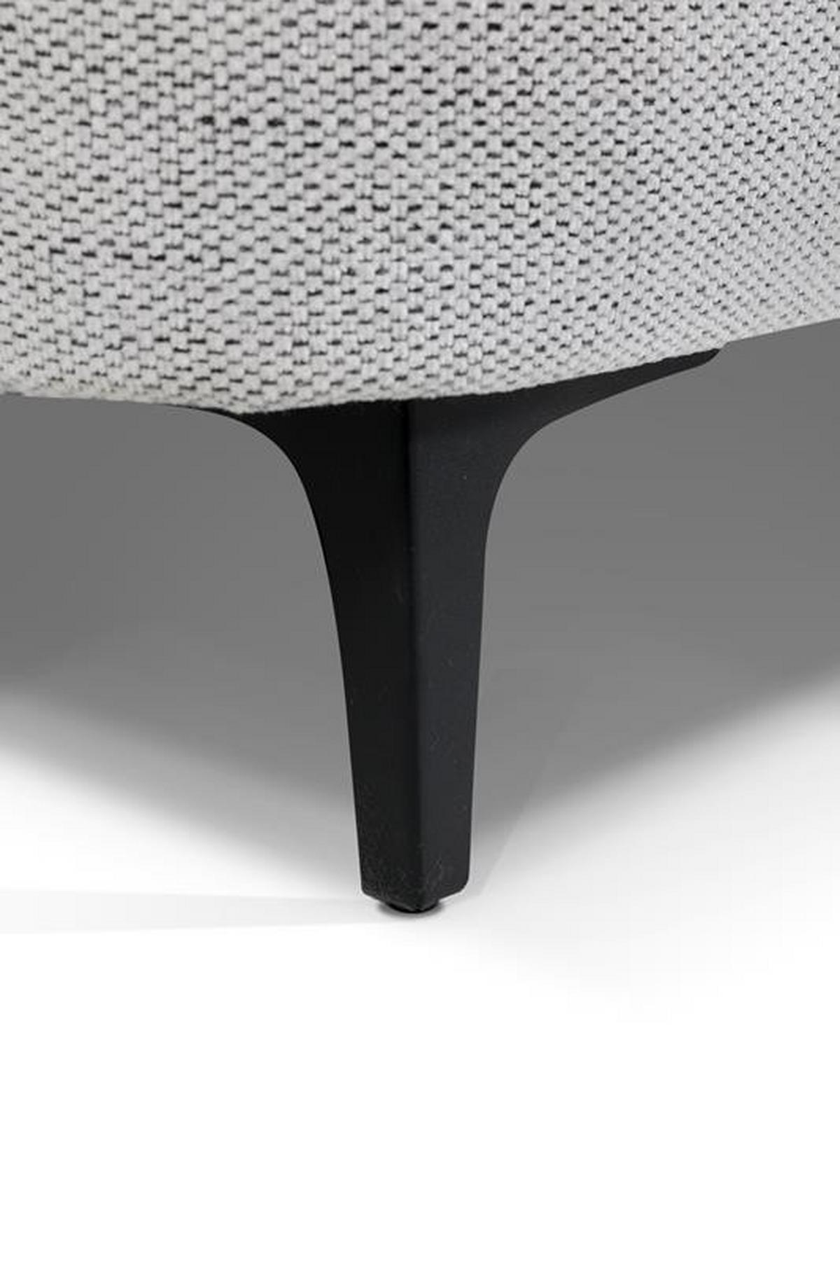Ecksofa Lou Hellgrau/Schwarz, 158 cm - Hellgrau/Schwarz, Design, Textil (158/247cm) - MID.YOU