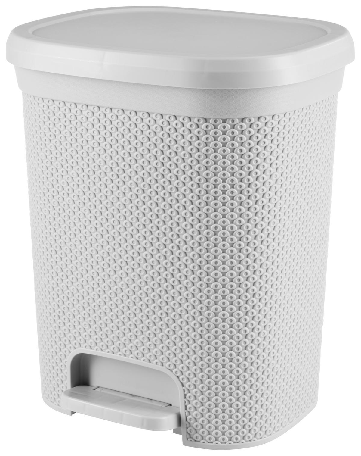 Szemetesvödör Denise Kb. 15l - világosszürke/fekete, Konventionell, műanyag (25,8/31,3/37,3cm) - Luca Bessoni