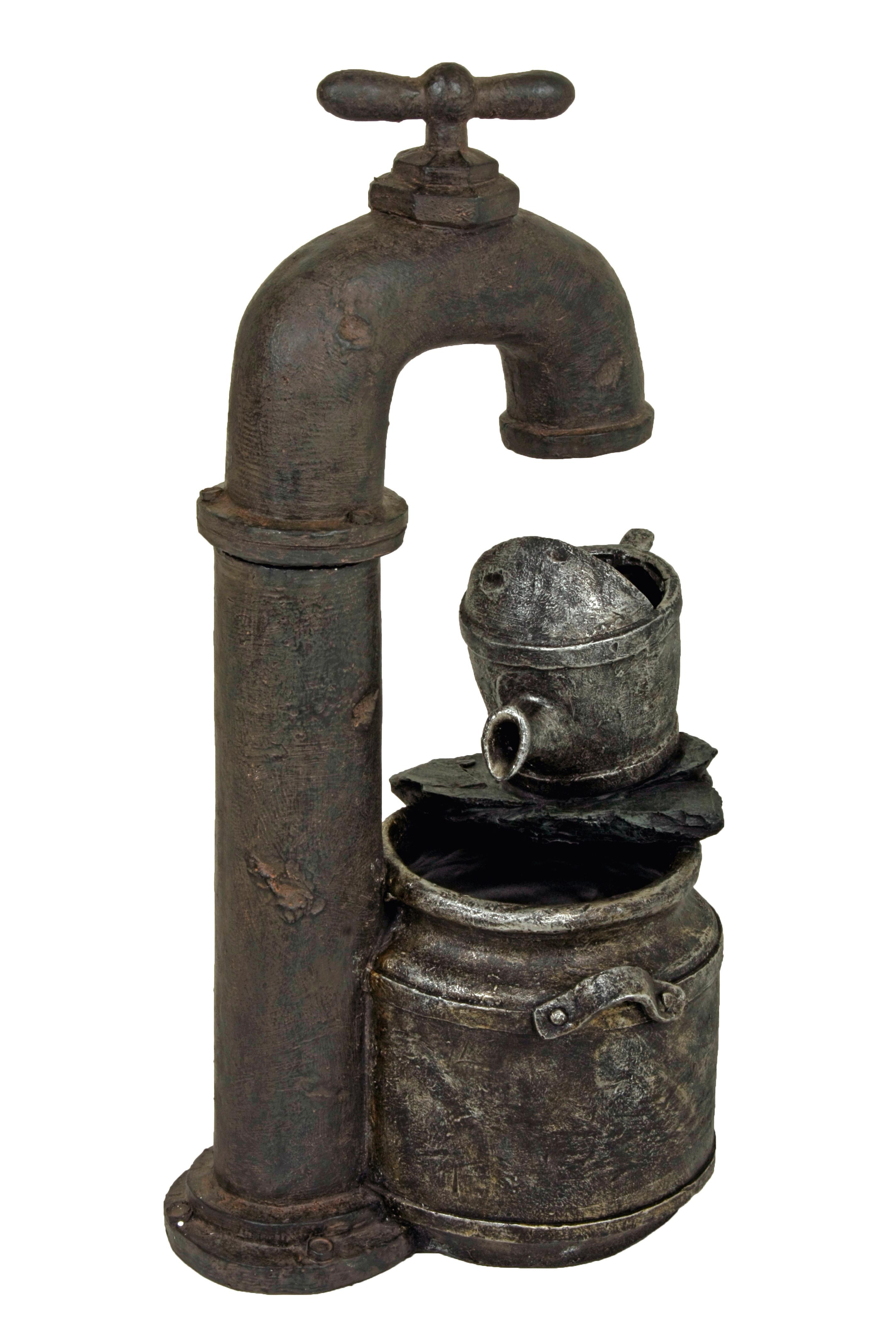 Gartenbrunnen Apollon Grau inkl. Zubehör - Grau, Basics, Kunststoff (28/74,5/41cm)