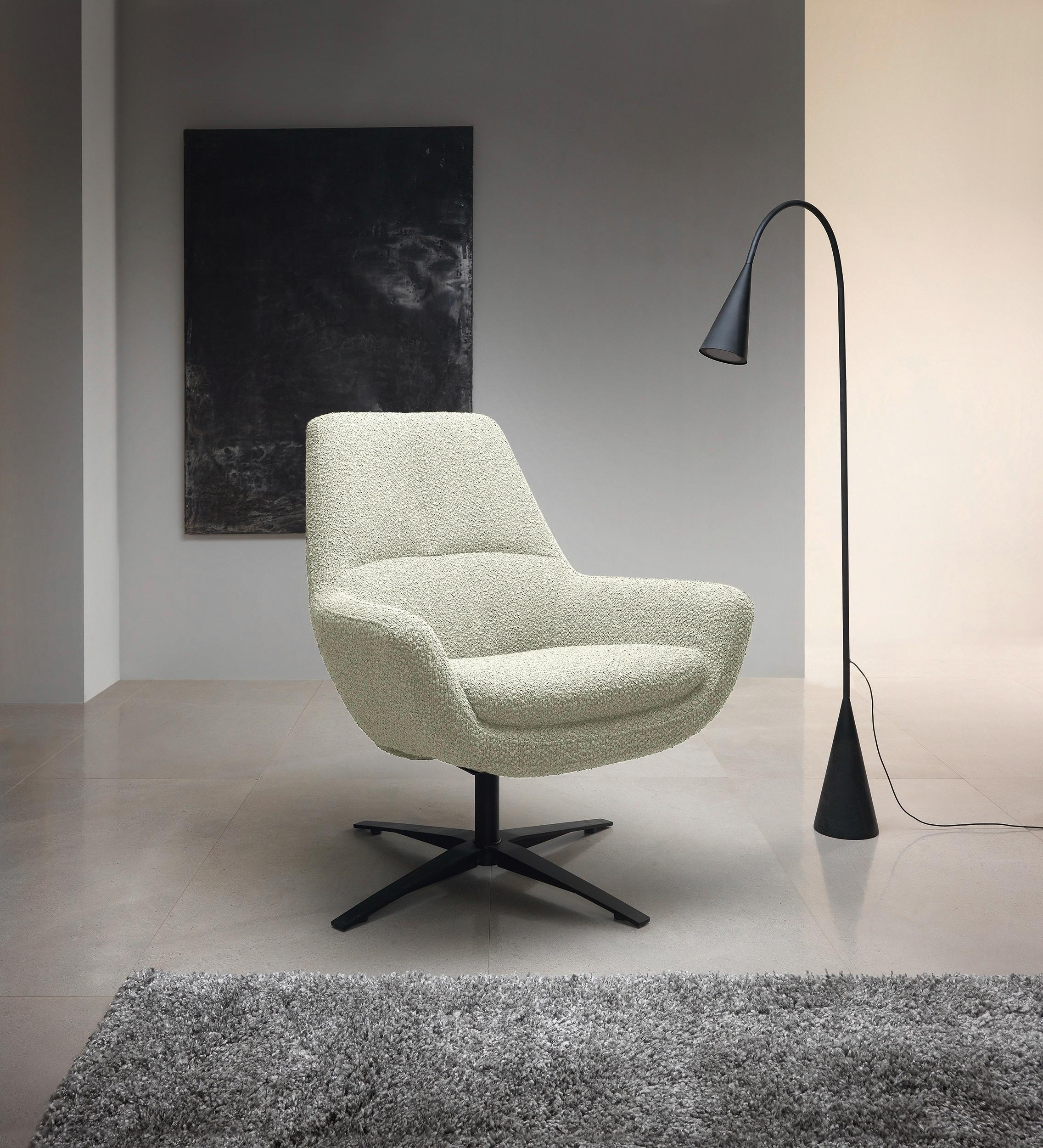 Sessel Be Organic - Schwarz/Weiß, MODERN, Textil (81/92/83cm) - Trendmanufaktur