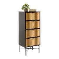 KOMODA MADRID -EXKLUSIV- - černá/přírodní barvy, Moderní, kov/dřevo (48/114/40cm) - Mömax