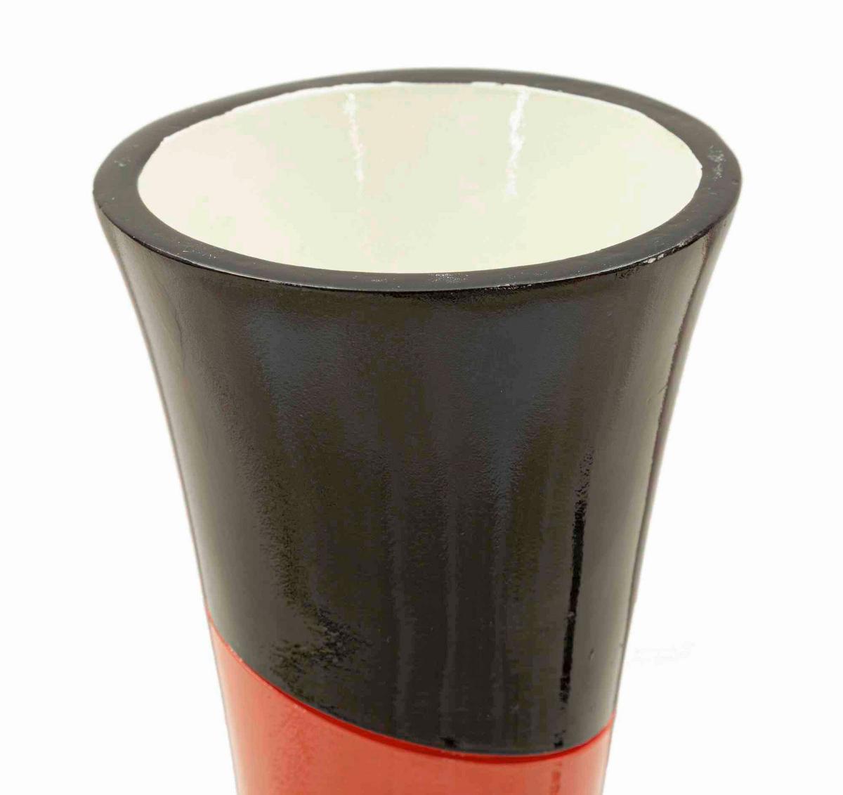 Vase Rubic Blau/gelb/rot/schwarz B: 25 Cm - Blau/Gelb, Basics, Kunststoff (25/66/25cm)