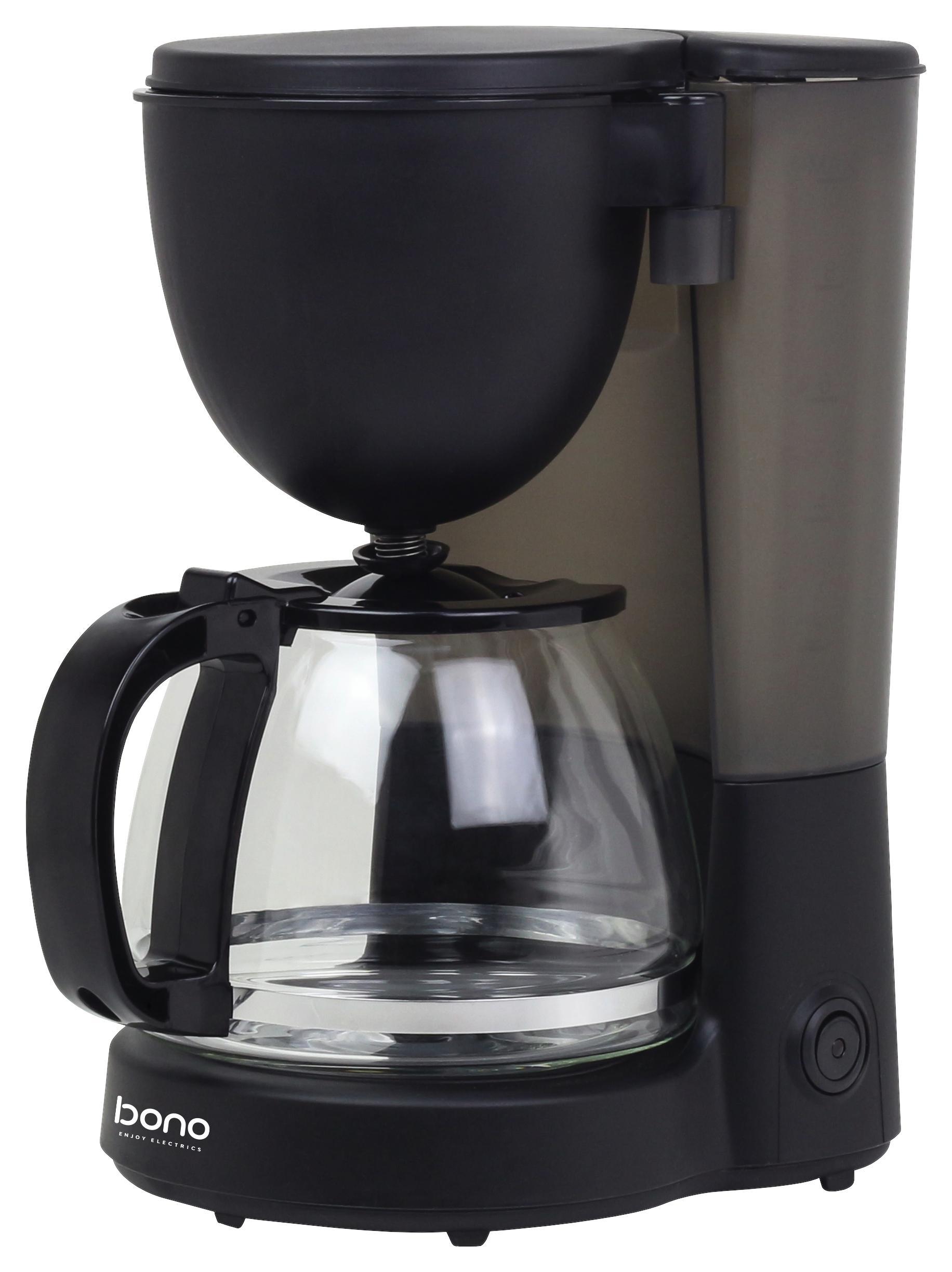 Filterkaffeemaschine Pia - Klar/Edelstahlfarben, KONVENTIONELL, Glas/Kunststoff (23,7/16,2/29,3cm) - Bono