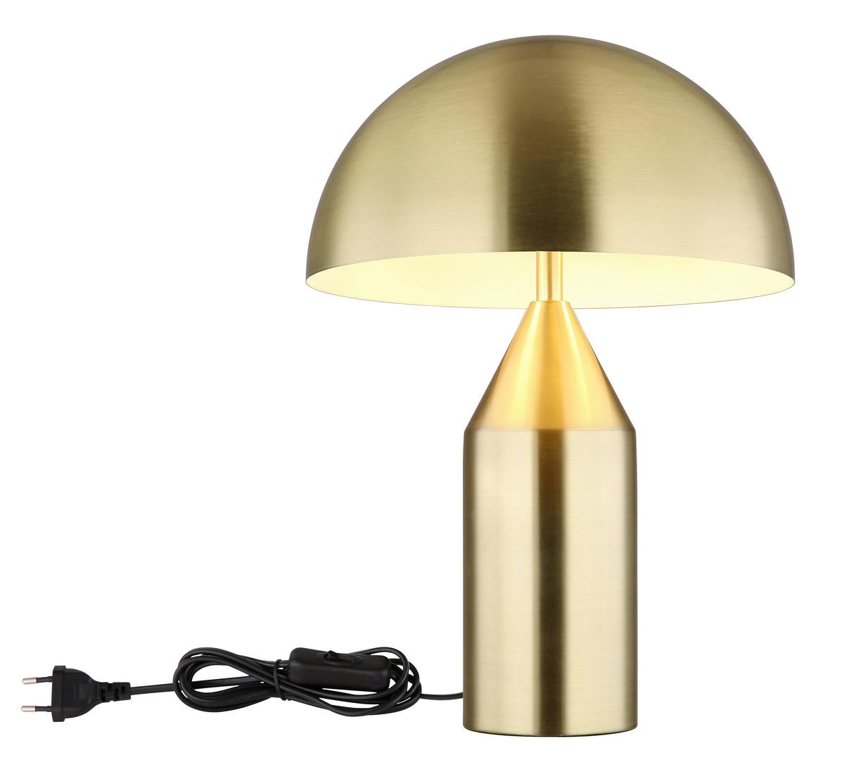 Tischleuchte 21030m - Messingfarben/Weiß, Design, Metall (28/39cm) - Globo