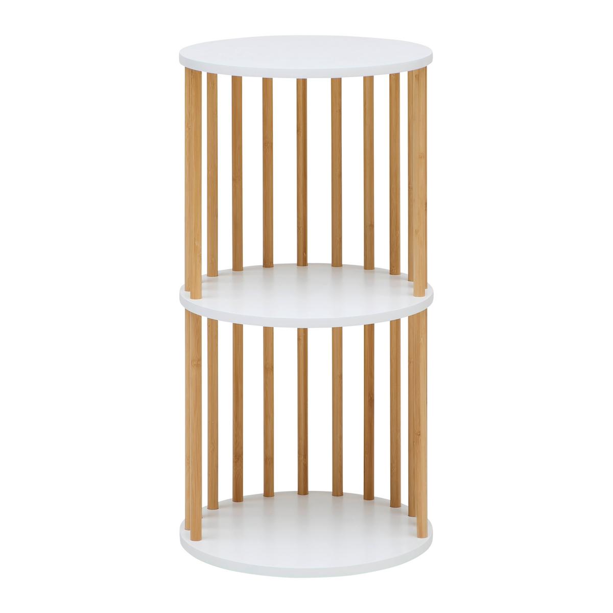 REGÁL ZORA -EXKLUSIV- - bílá/přírodní barvy, Moderní, kompozitní dřevo/přírodní materiály (40/77/40cm) - Mömax
