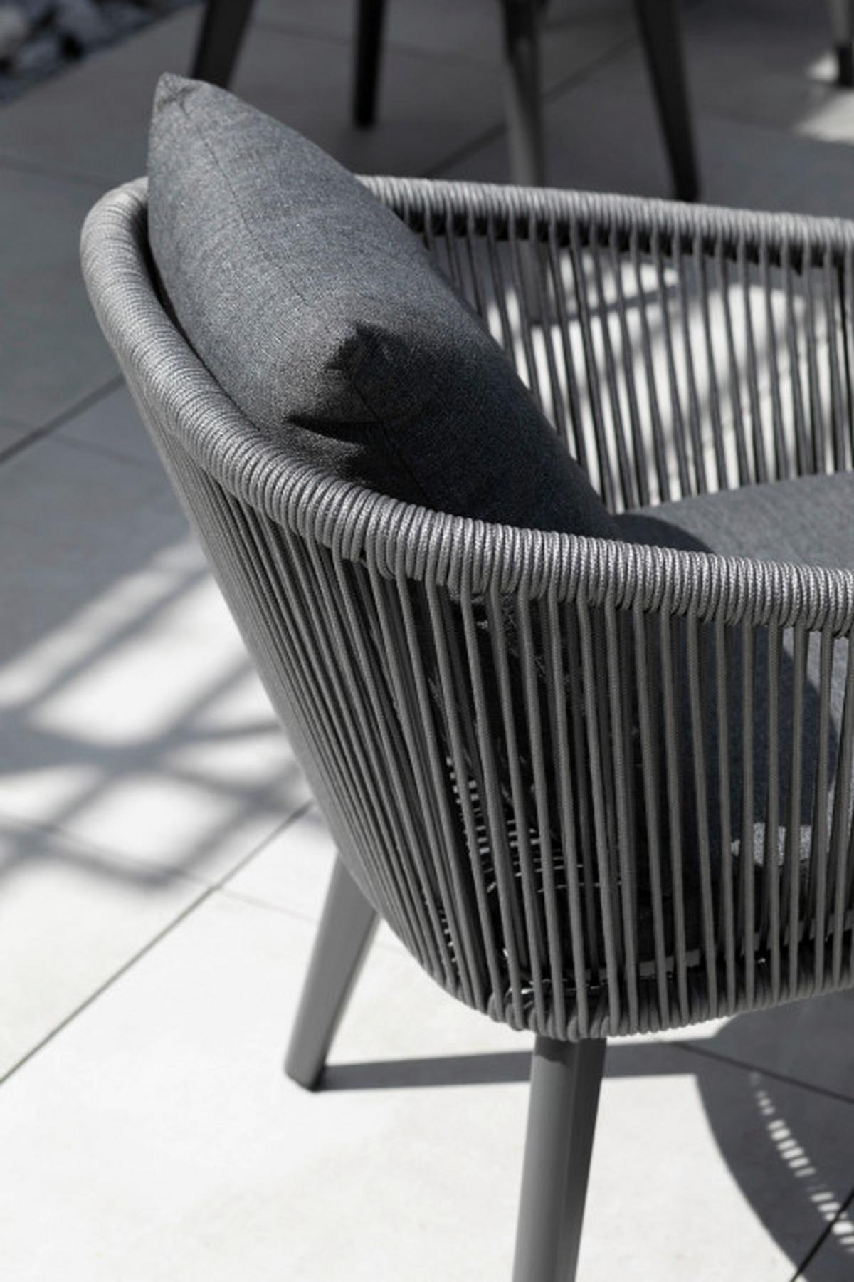 Gartensessel Brescia Diningsessel Rope 7 Mm - Grau, Basics, Kunststoff/Textil (58/78/63cm)