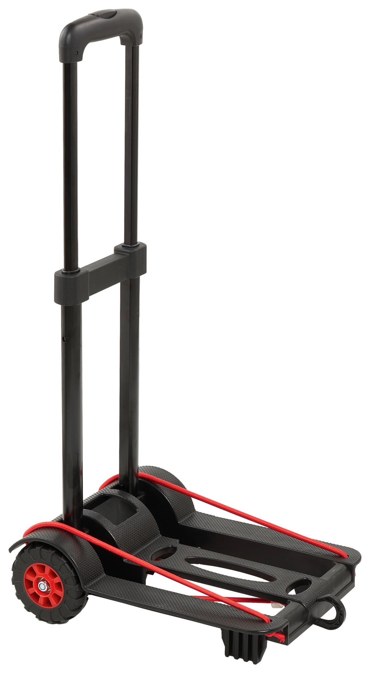 TRANSPORTROLLER Kunststoff, 50 kg belastbar - Hellrot/Schwarz, KONVENTIONELL, Kunststoff (34/24,5/93,5cm)