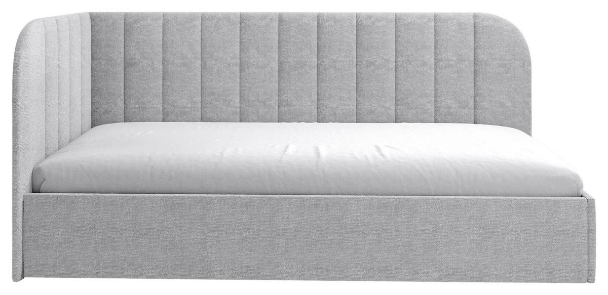 Polsterbett Millow Links Grau Lf: 90x200 Cm - Schwarz/Grau, MODERN, Holz/Holzwerkstoff (90/200cm) - MID.YOU