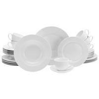 Kombiservice Porzellan 6 Personen Geschirr Set - Weiß, Basics, Keramik - Creatable
