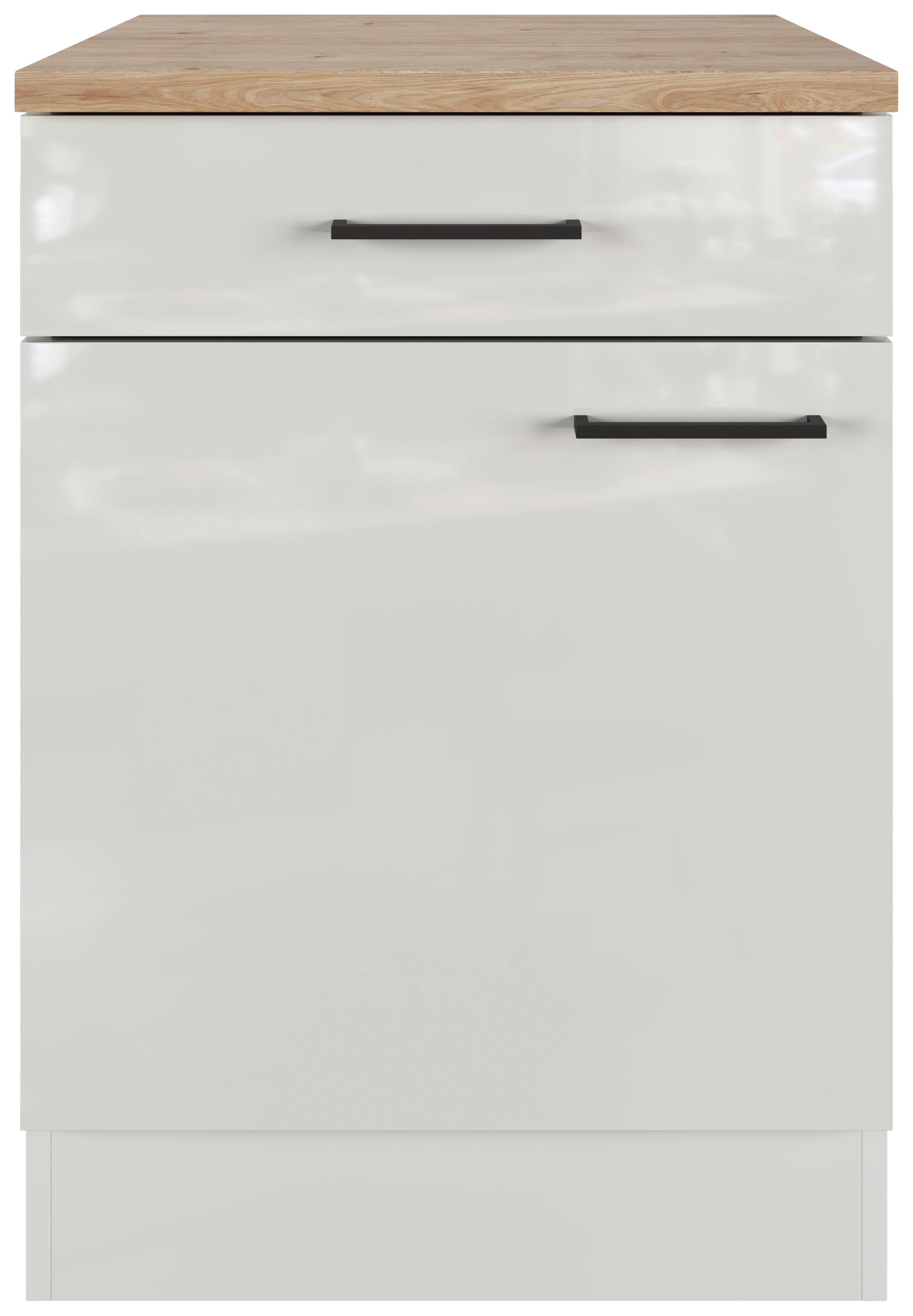 Kuchyňská spodní skříňka LEVI LEVI - šedá/černá, Moderní, kov/kompozitní dřevo (60/86/60cm) - FlexWell