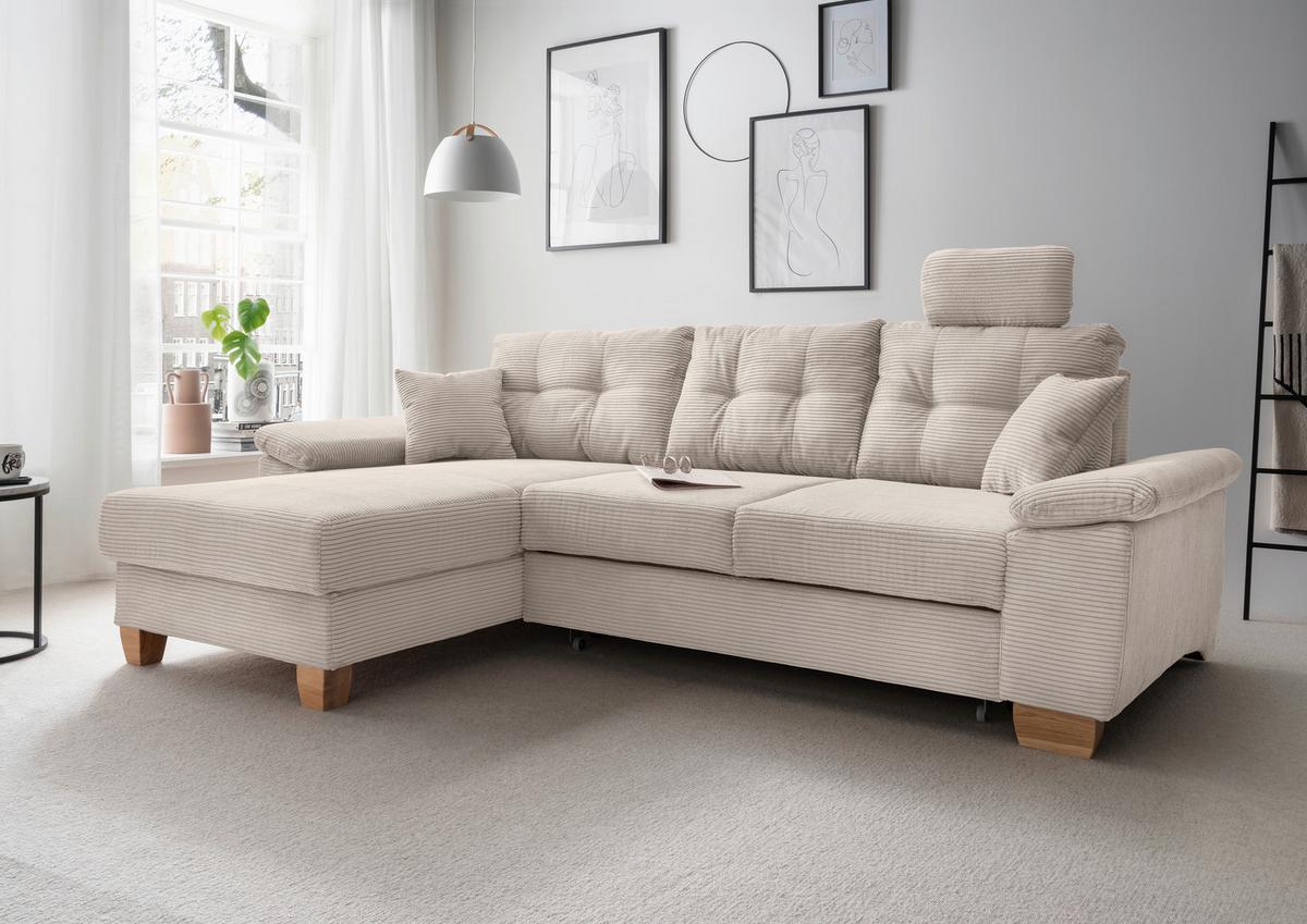 Ecksofa Brizzini, Beige S: 176x270 Cm - Beige/Naturfarben, MODERN, Textil (176/270cm) - Livetastic