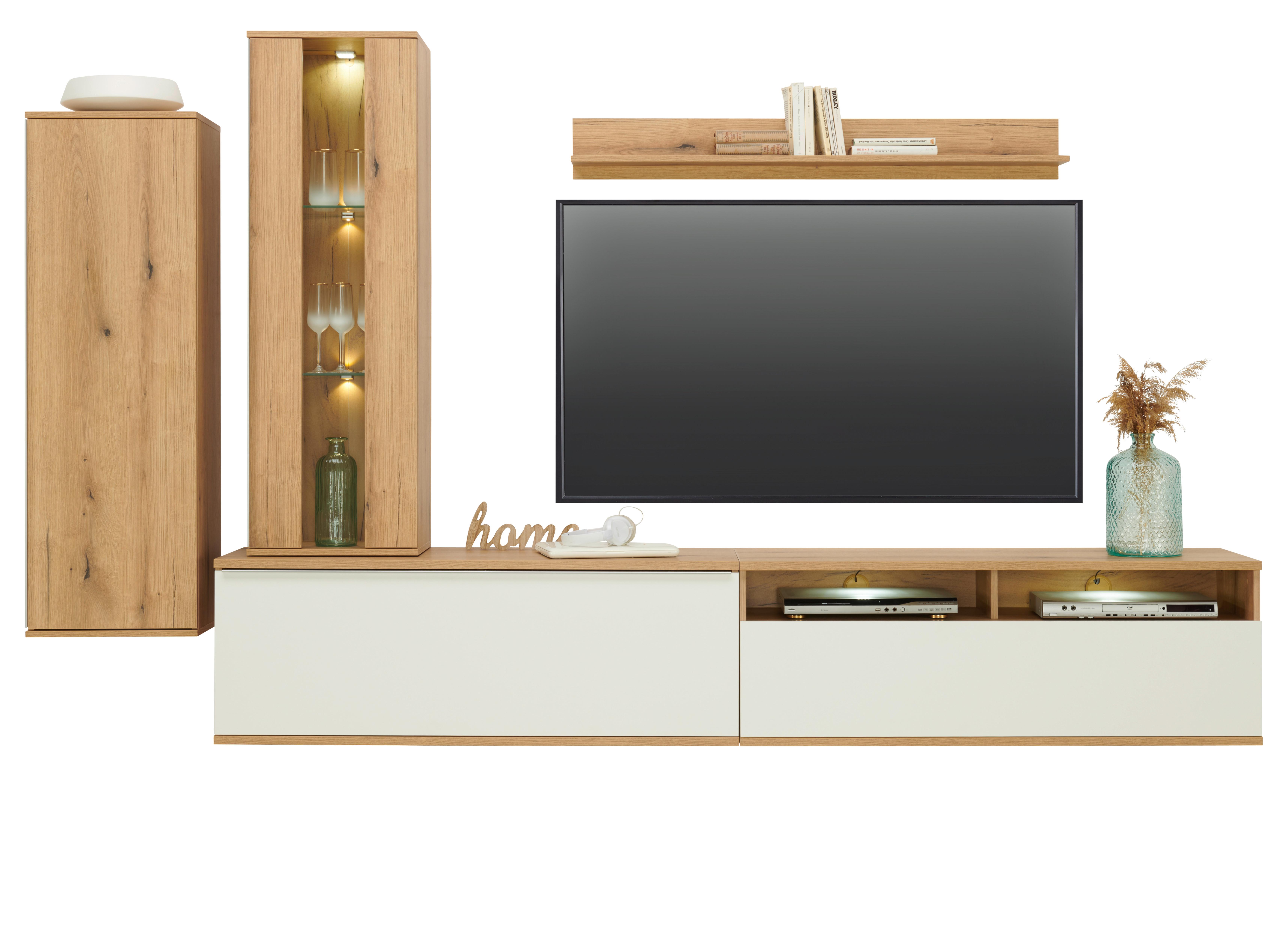 Wohnkombination 5 -Teilig. Power Alpinweiß - MODERN, Holzwerkstoff (297,2/219,2/40cm)