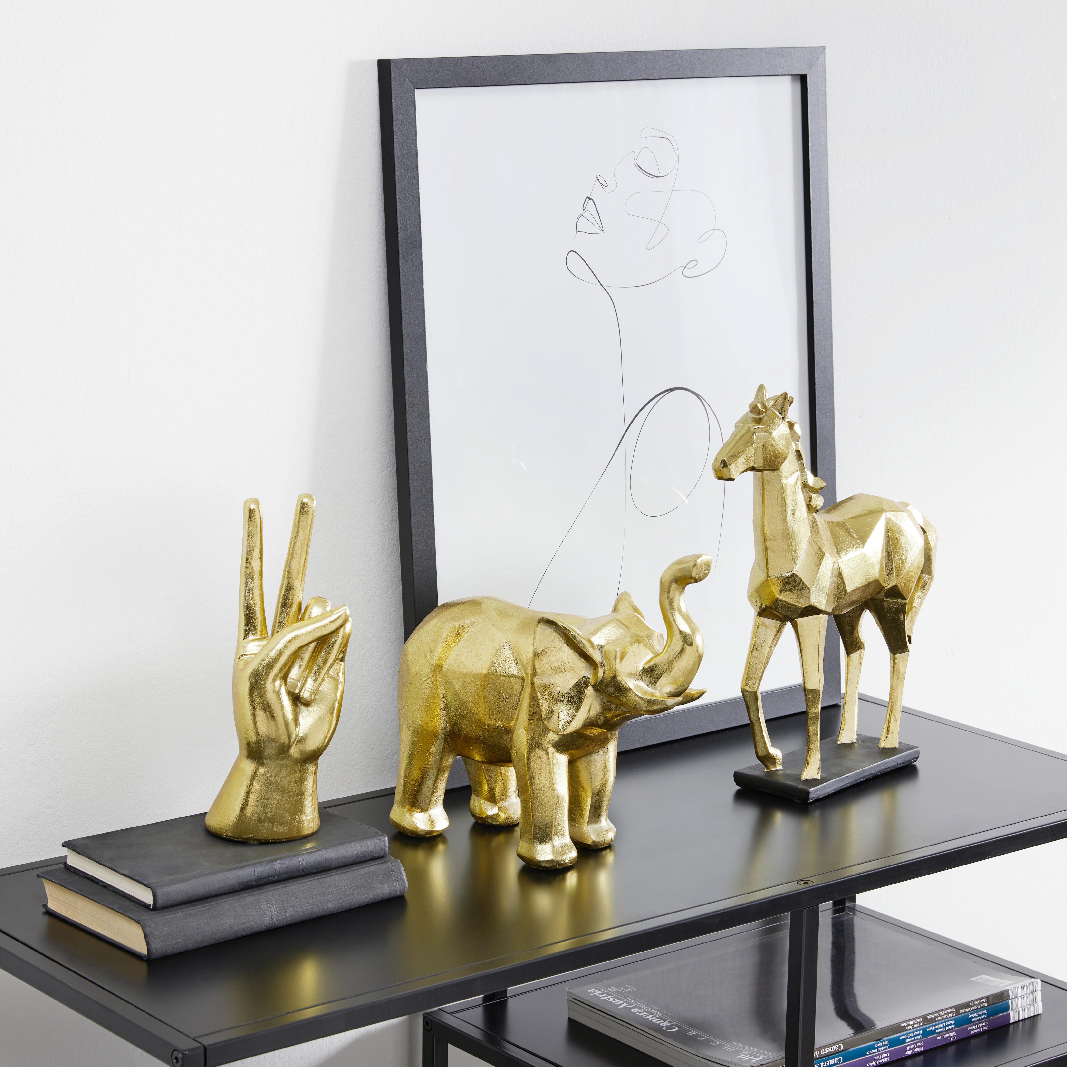 Dekoelefant Silvana - Goldfarben, MODERN, Kunststoff (24/10,5/23cm) - Luca Bessoni