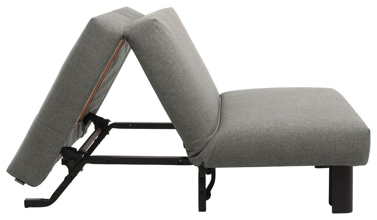 Schlafsessel Columbus Hellgrau inkl. Zierkissen - Hellgrau/Schwarz, Design, Textil (85/85/100cm) - Max Winzer