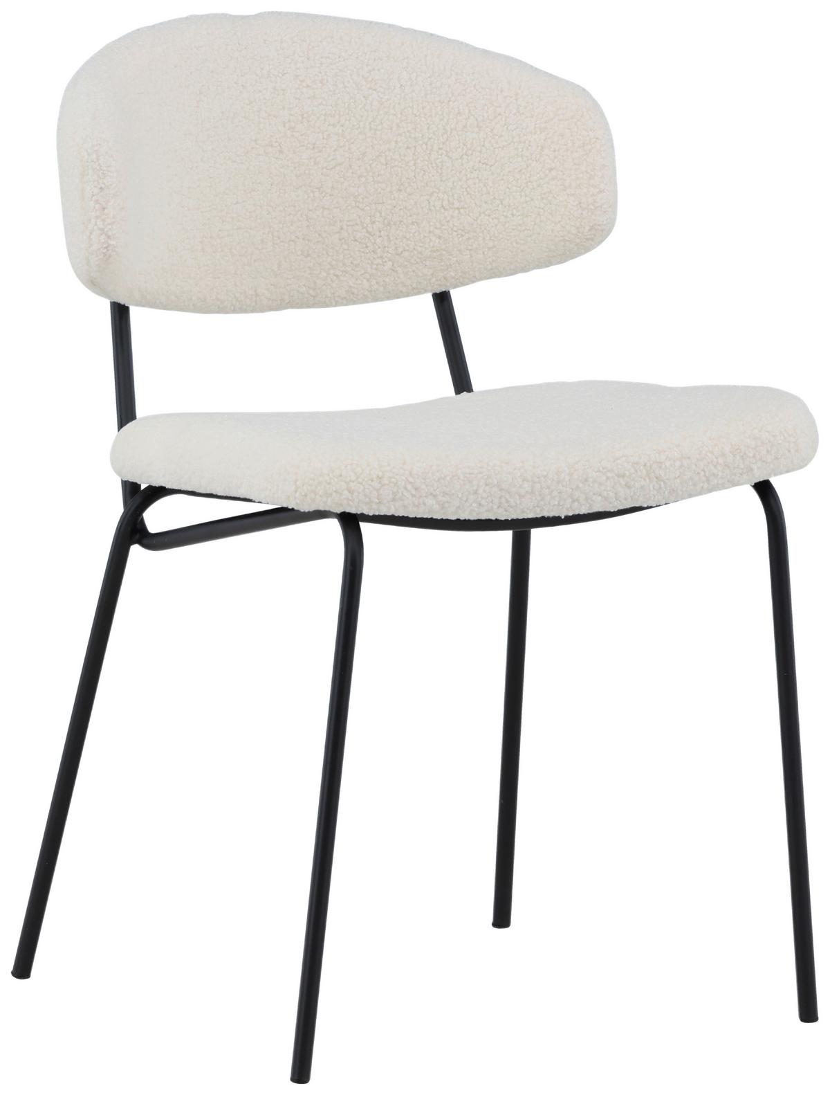 Stuhl-Set Chico - Schwarz/Weiß, Design, Textil/Metall (50/79/57cm) - Livetastic