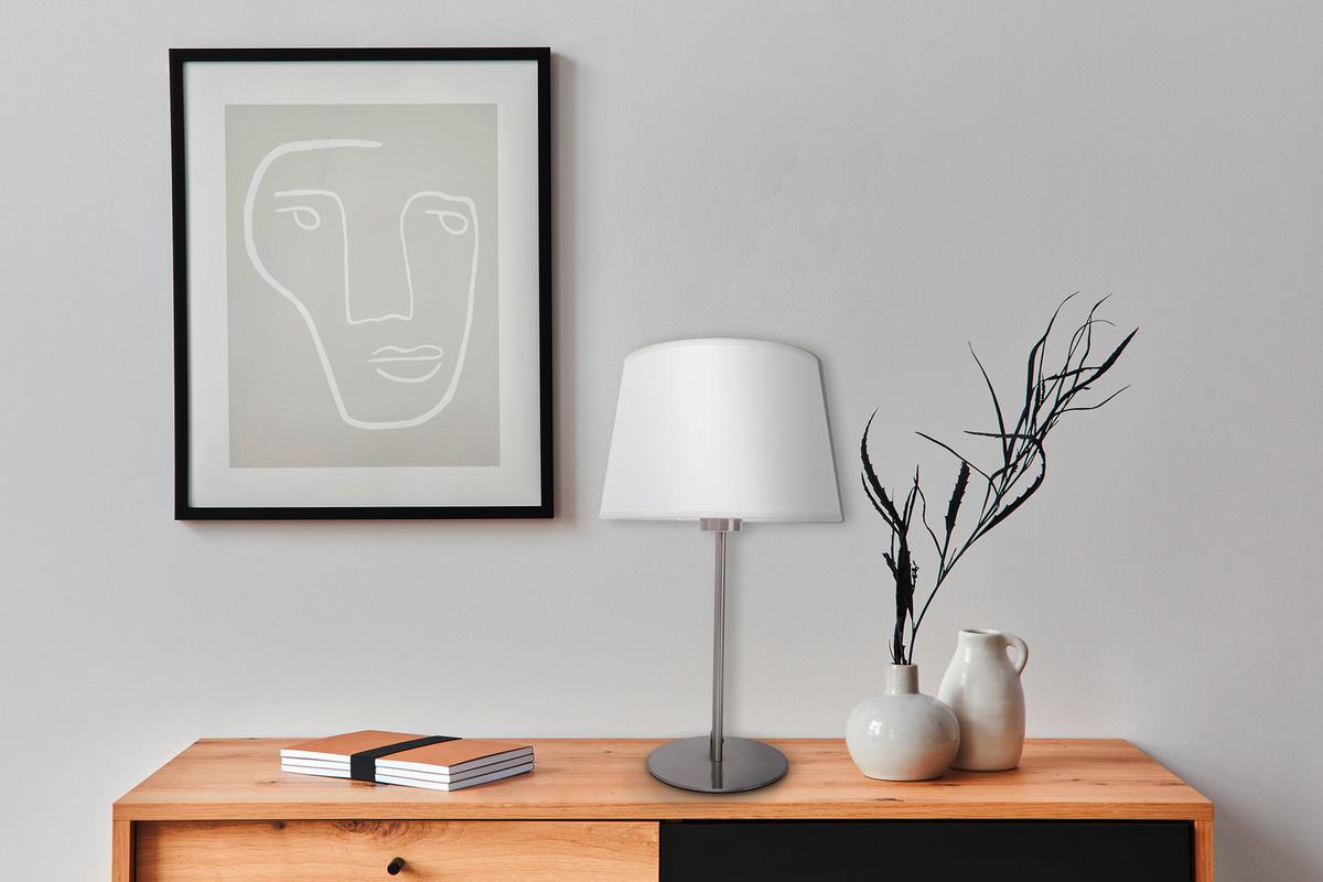 Nachttischleuchte Bologna - Beige, Basics, Kunststoff/Textil (45cm) - Näve