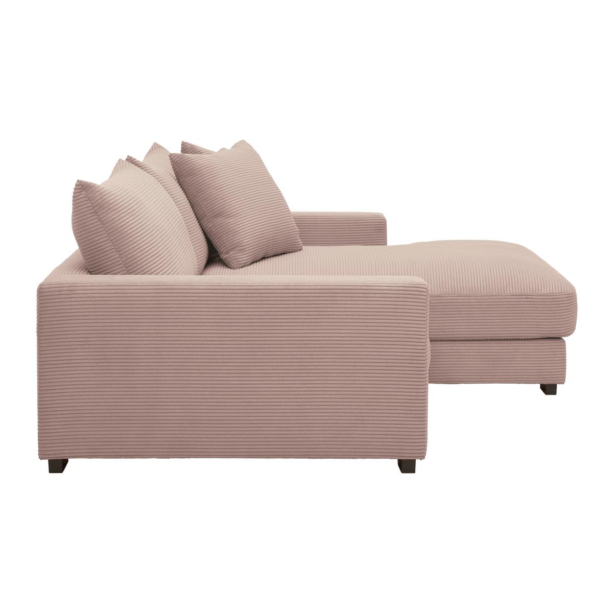 Rohová sedačka PEDRO, pravá, růžový manšestr - růžová, Moderní, textil (265/180cm) - Mömax