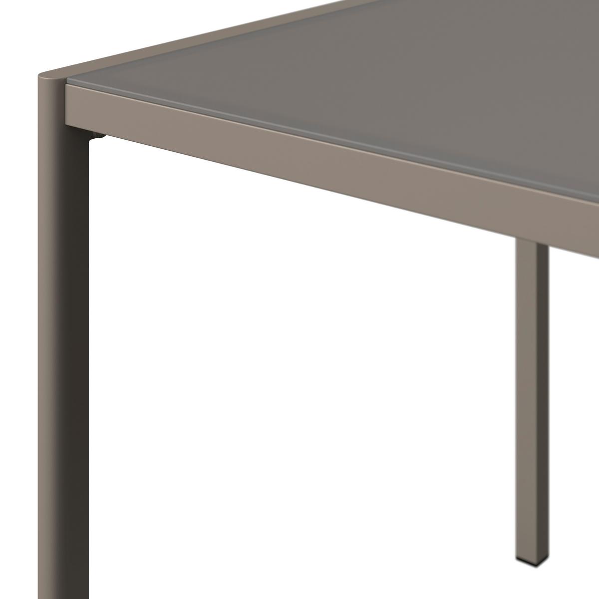 Gartentisch Paris - Beige, MODERN, Glas/Metall (140/75/83cm) - Beldano