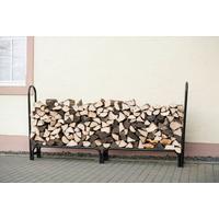 Regál na drevo 244cm - čierna, Basics, kov (25/118/244cm)
