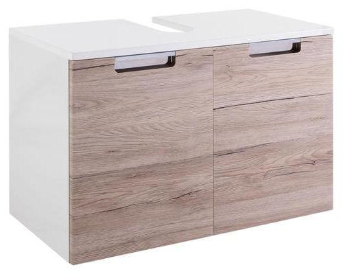 Waschbeckenunterschrank Mars B: 65 cm Eichefarben - Eichefarben/Weiß, MODERN, Holzwerkstoff (65,0/46,5/35,0cm) - MID.YOU