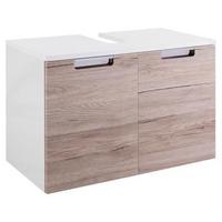 Waschbeckenunterschrank Mars B: 65 Cm Eichefarben - Eichefarben/Weiß, MODERN, Holzwerkstoff (65,0/46,5/35,0cm) - MID.YOU