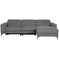Ecksofa Michelle Grau S: 278x108 cm - Schwarz/Grau, Design, Textil (278/176cm) - Livetastic