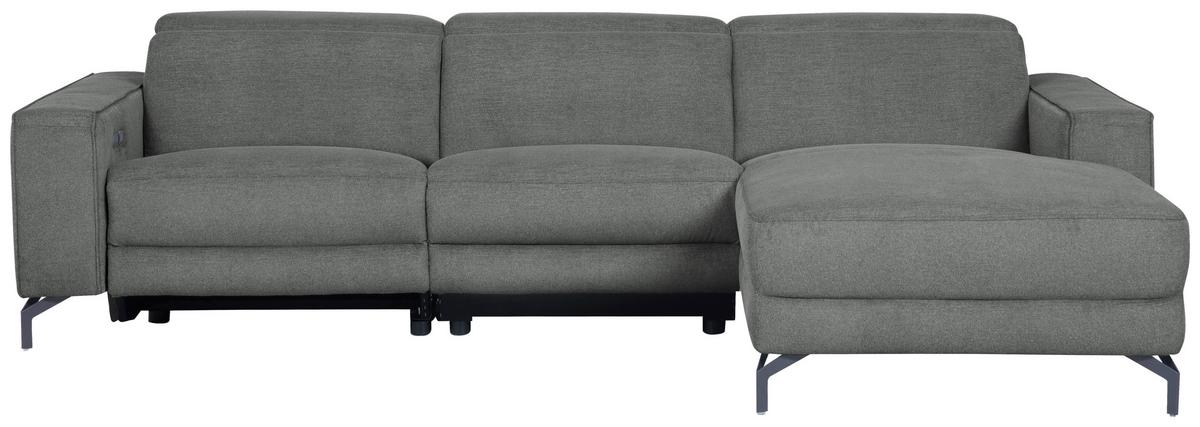 Ecksofa Michelle Grau S: 278x108 cm - Schwarz/Grau, Design, Textil (278/176cm) - Livetastic