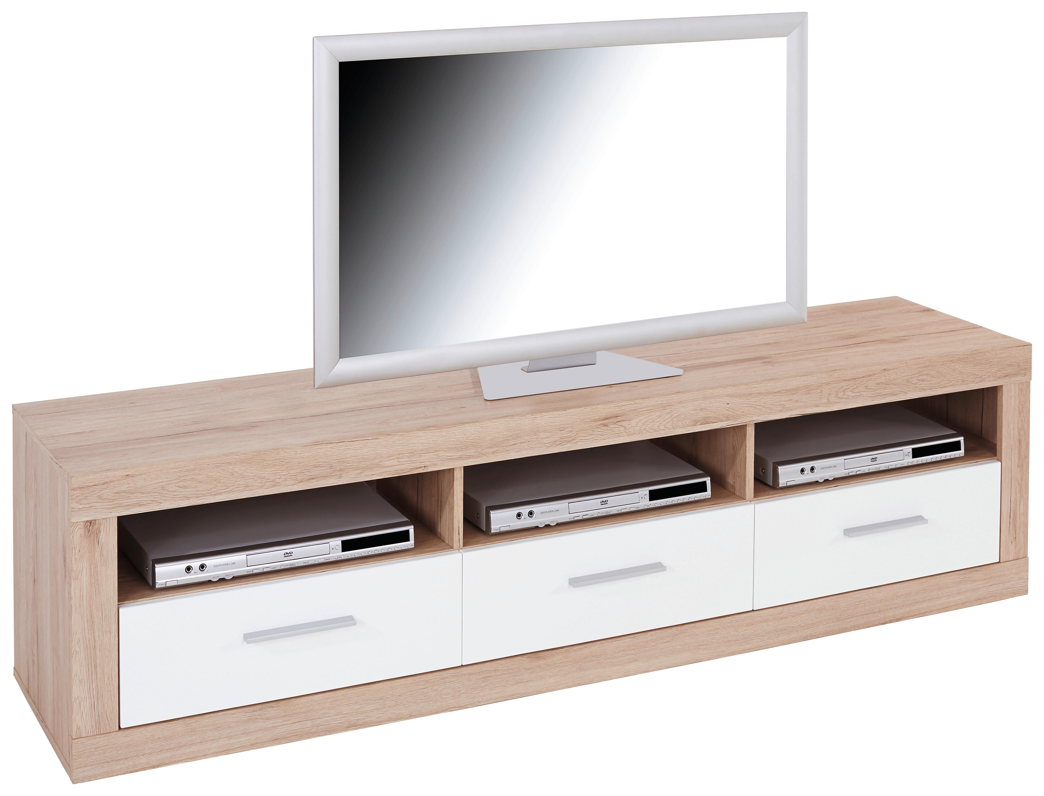 Tv Diel Malta - farby dubu/čierna, Moderný, drevo/plast (185/50/42cm)