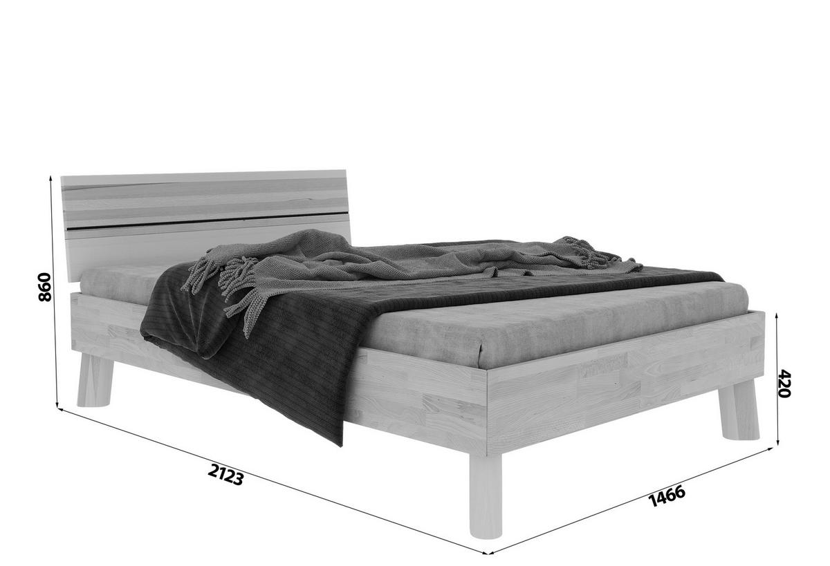 Bett Como Naturfarben 140x200cm - Naturfarben, MODERN, Holz (140/200cm) - MID.YOU