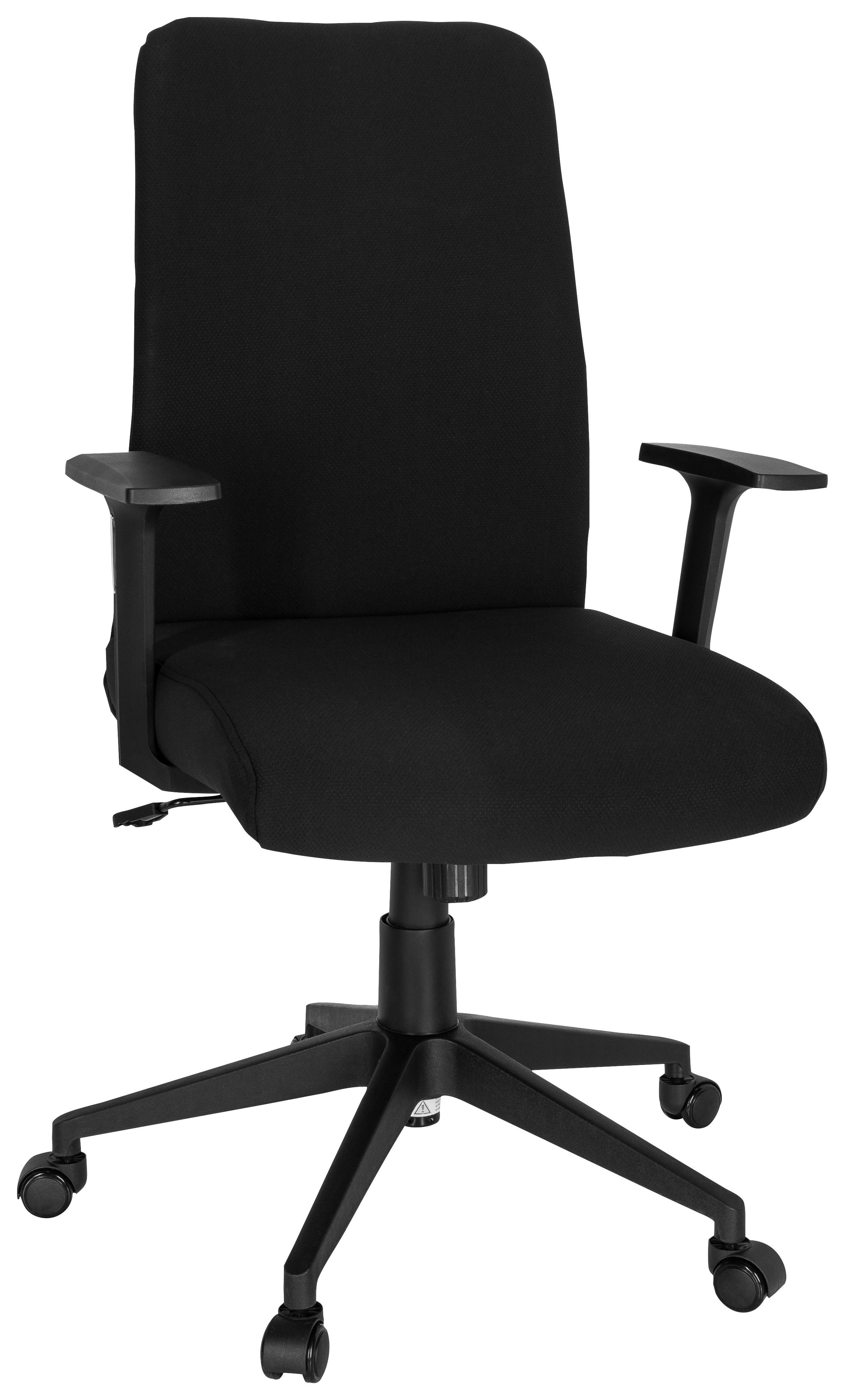 Drehstuhl Cosio I Schwarz - Schwarz, MODERN, Kunststoff/Textil (65/120/62cm) - MID.YOU