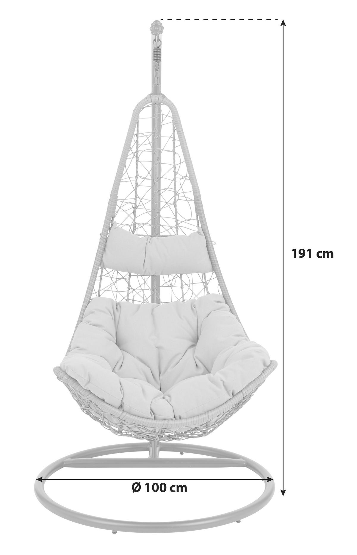 Függőfotel Kim - fekete/szürke, Modern, műanyag/textil (100/199/100cm) - Luca Bessoni
