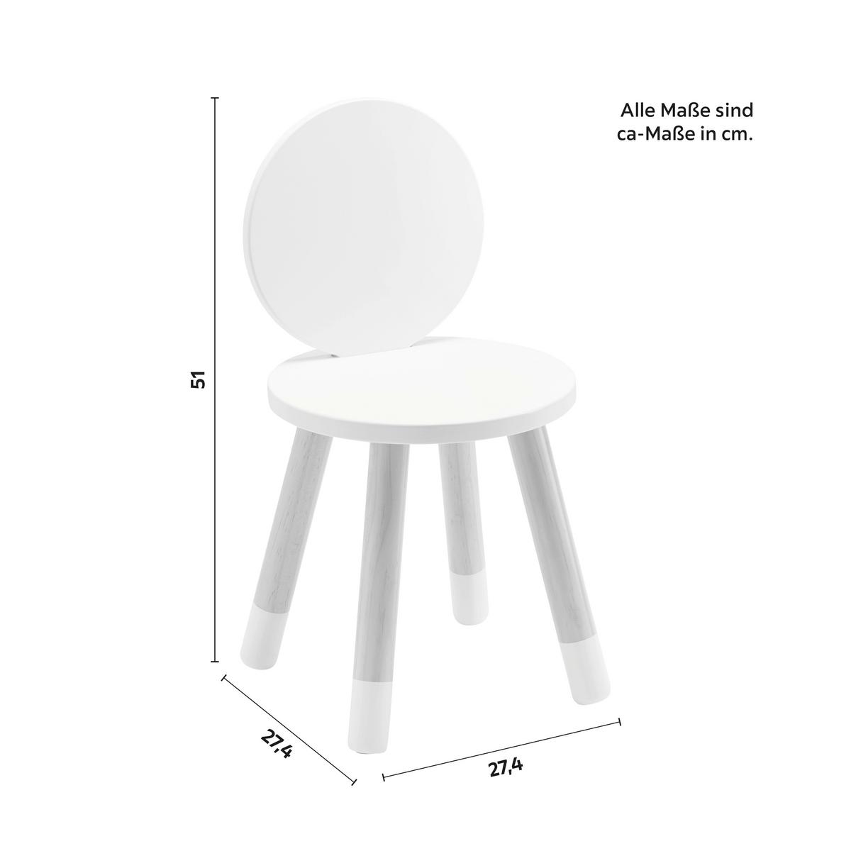 Dětská židle Leni - bílá/barvy pinie, Moderní, dřevo (27,4/51/27,4cm) - Modern Living