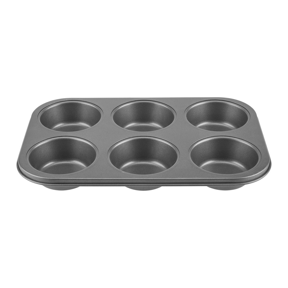 Forma na muffiny BAKERY 6 - šedá, Konvenční, kov (21,7/31,8/3,5cm) - Mömax