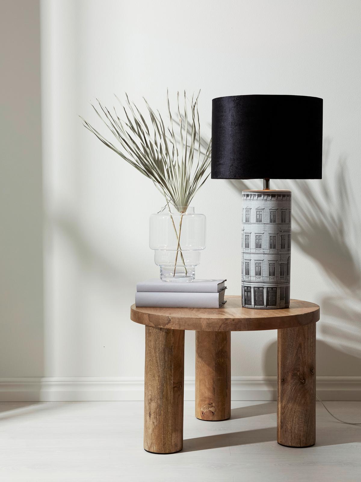 Tischleuchte Grau, Schwarz, 60w - Schwarz/Grau, Basics, Keramik/Textil (34/64cm) - Markslöjd