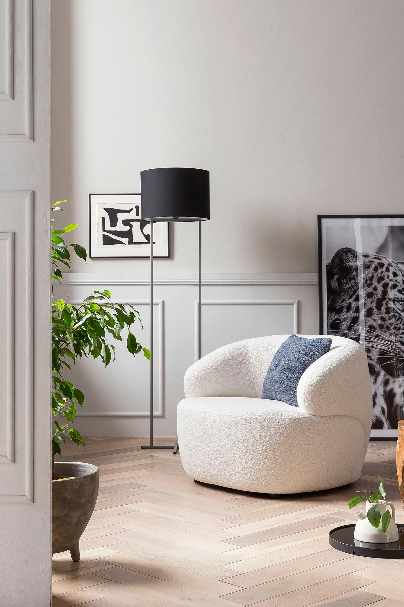 Sessel Weiß B: 88 Cm - Schwarz/Weiß, MODERN, Textil (88/69/89cm) - Livetastic