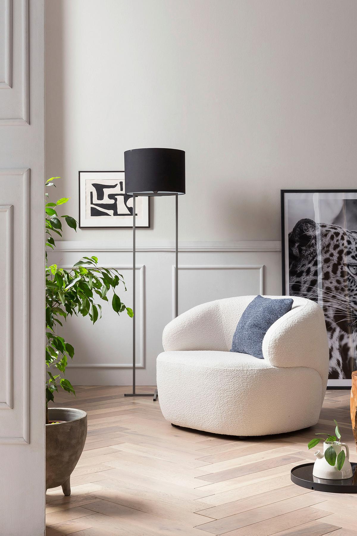 Sessel Weiß B: 88 Cm - Schwarz/Weiß, MODERN, Textil (88/69/89cm) - Livetastic