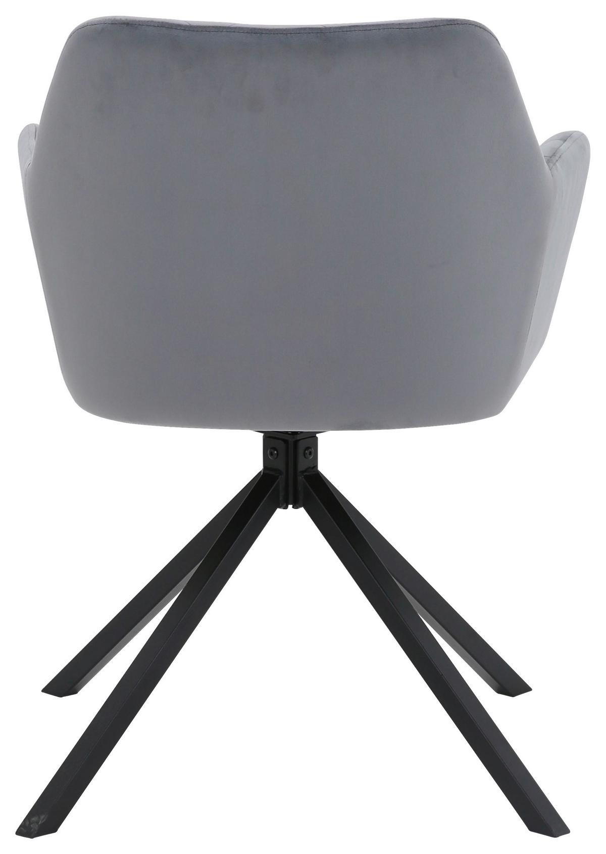 Stuhl Patti Hellgrau, Sitzfl. 360° drehbar - Hellgrau/Schwarz, KONVENTIONELL, Textil/Metall (58/81/54cm)