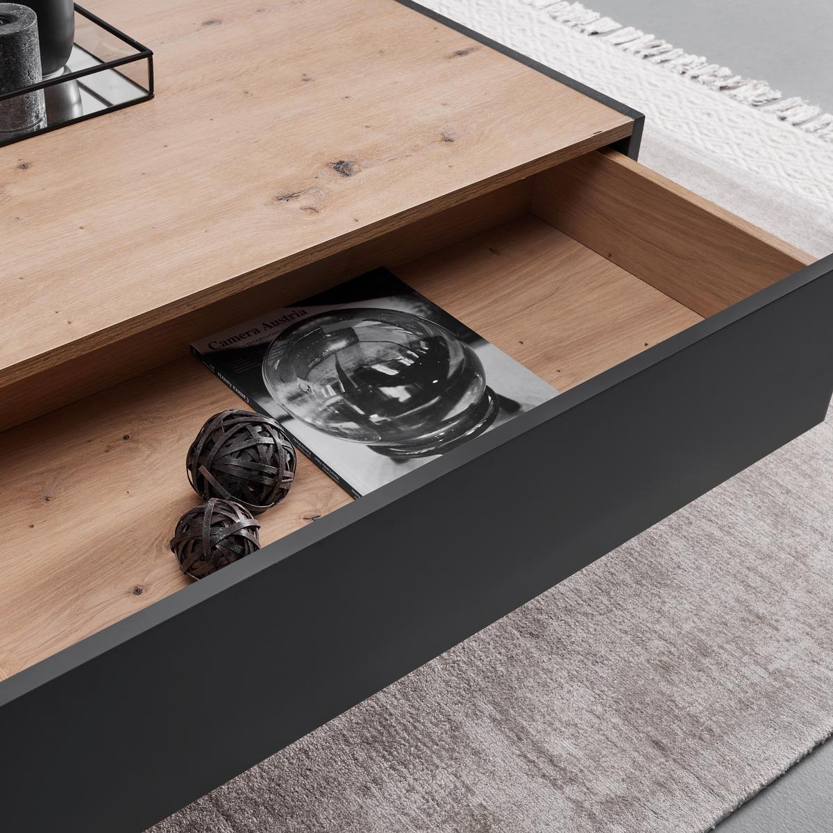 Konferenčný stolík FOSCO - sivá/farba duba, Modern, drevo (80/80/38cm) - Bessagi Home