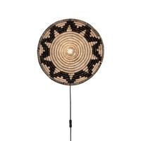 Wandleuchte Andros - Schwarz/Weiß, Basics, Naturmaterialien (45/6cm) - Good & Mojo