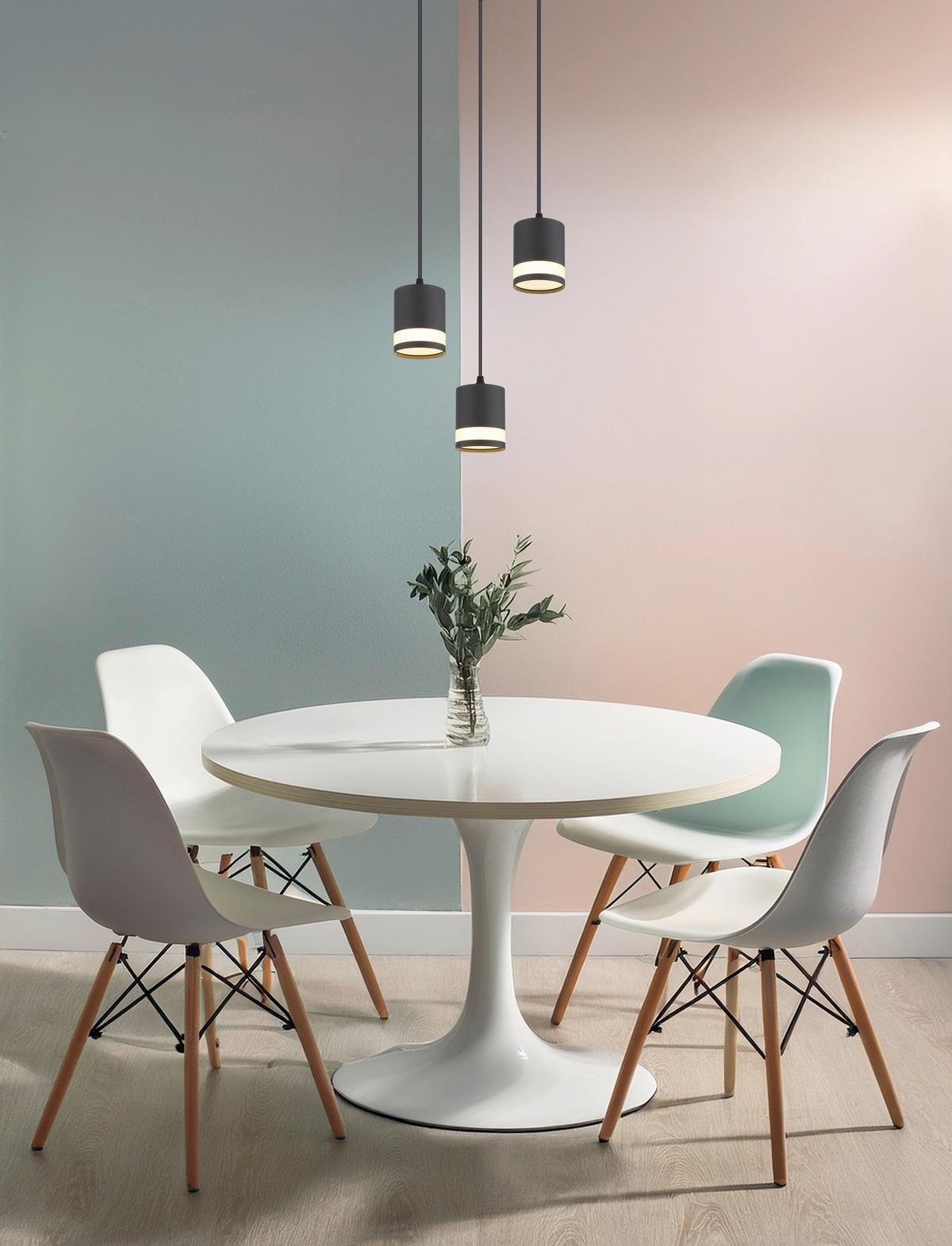 Led Függőlámpa 57852-3h Lucero - fekete/fehér, Design, műanyag/fém (30/110cm) - Globo