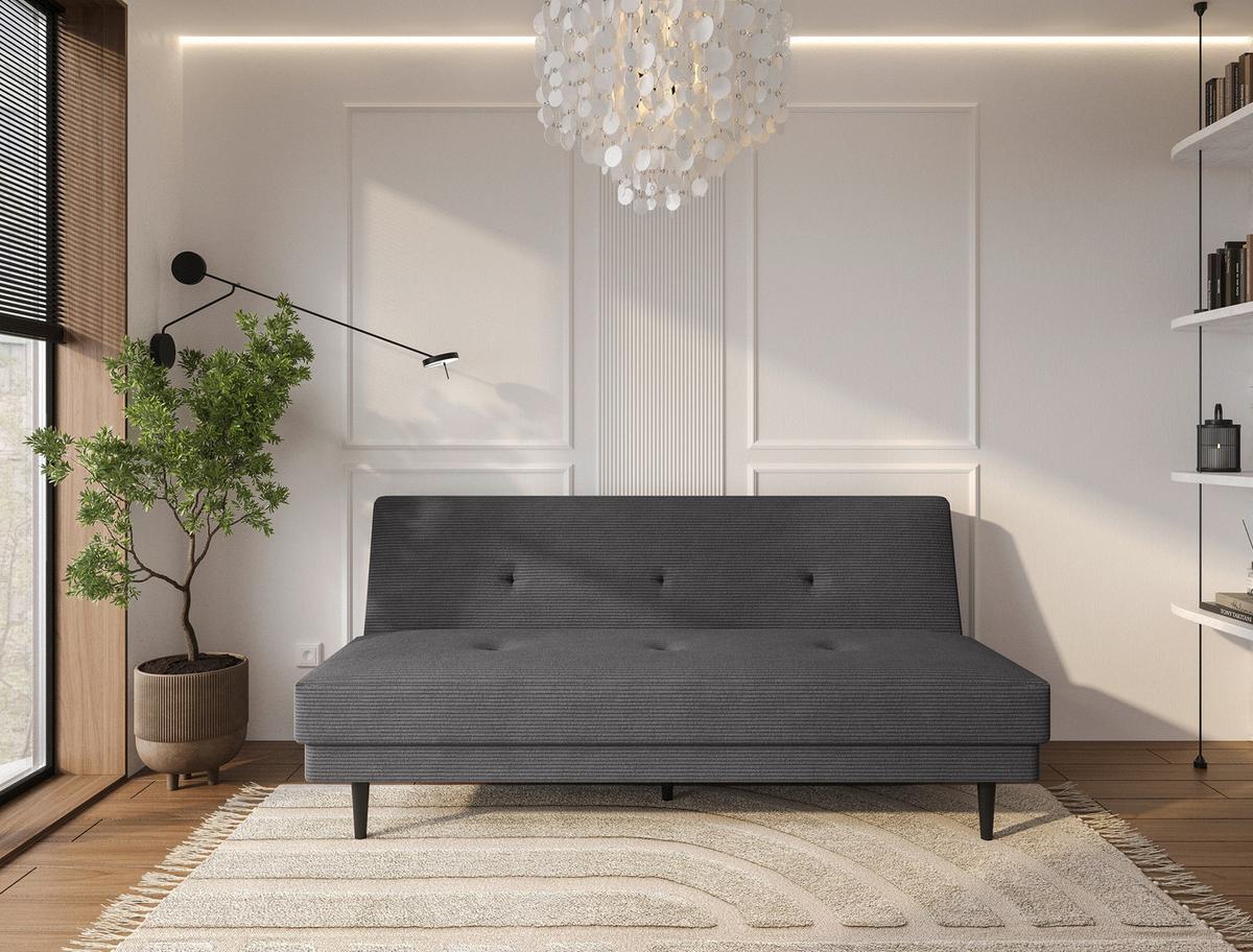 3-sitzer-sofa Muffin New Mit Schlaffunktion Anthrazit - Anthrazit/Schwarz, Basics, Textil (192/80/83cm)