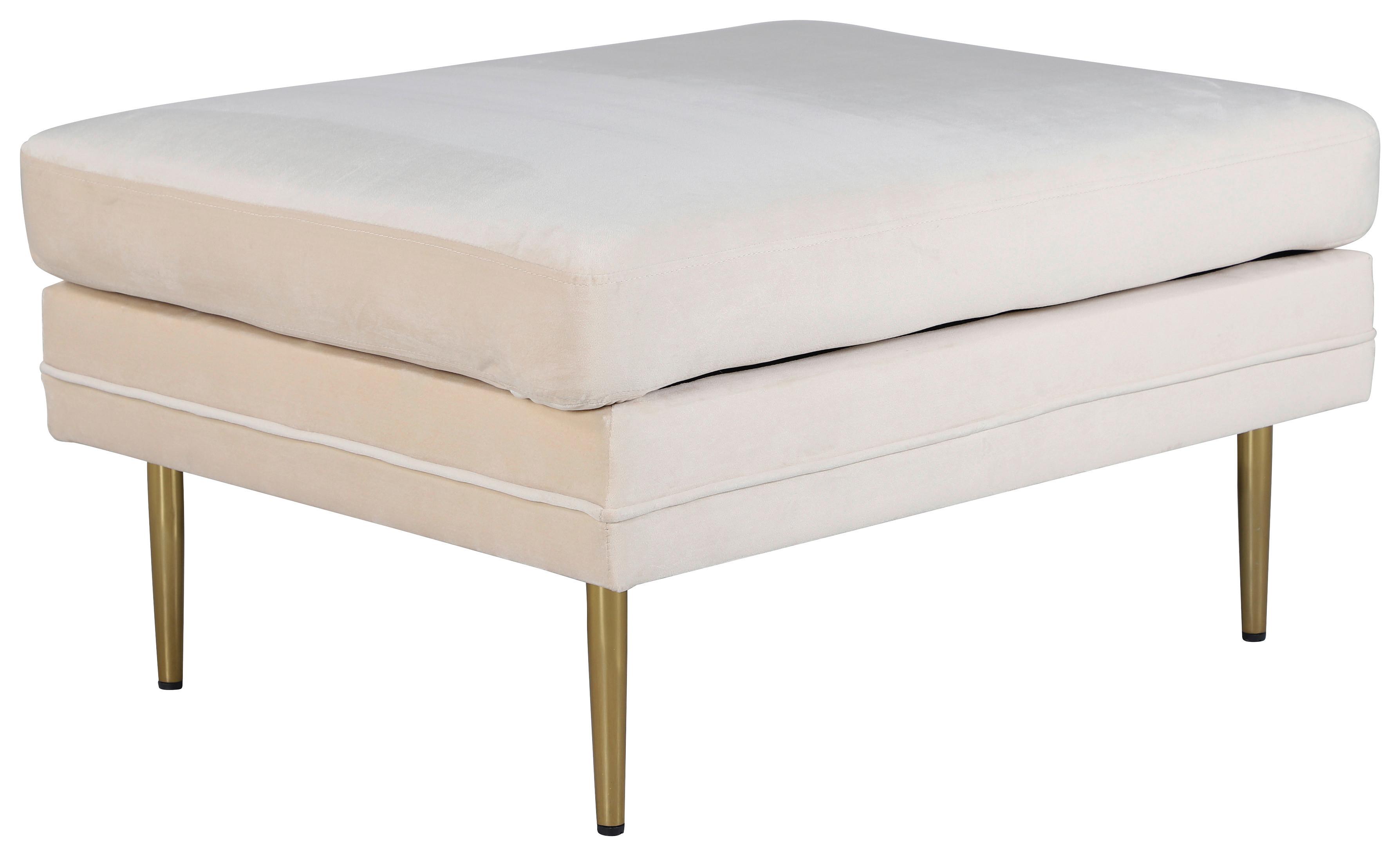 Hocker Boom - Beige/Goldfarben, Design, Kunststoff/Textil (90/49/70cm) - Livetastic
