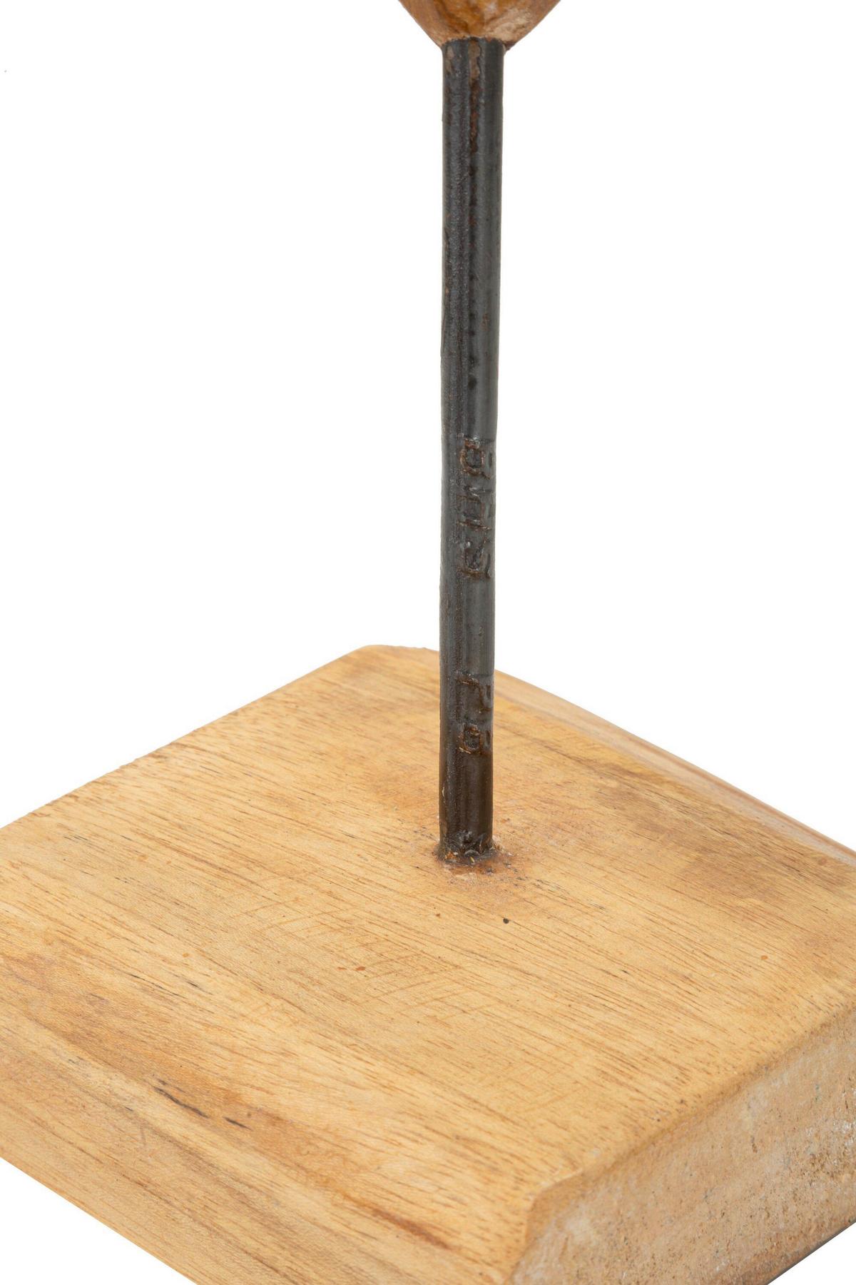 Skulptur Dobu Teak Braun, B: 25 cm - Braun, Basics, Holz (25/45/12cm)