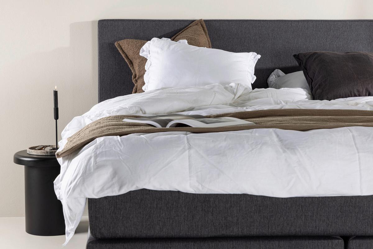 Polsterbett Toldeo Silberfarben/D. Grau B: 180cm - Dunkelgrau/Silberfarben, MODERN, Kunststoff/Textil (180/66/200cm) - Livetastic