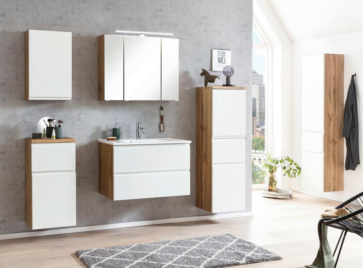Spiegelschrank Varese B: 80 cm Wotaneiche Dekor - MODERN, Glas/Holzwerkstoff (80/64/20cm) - Held