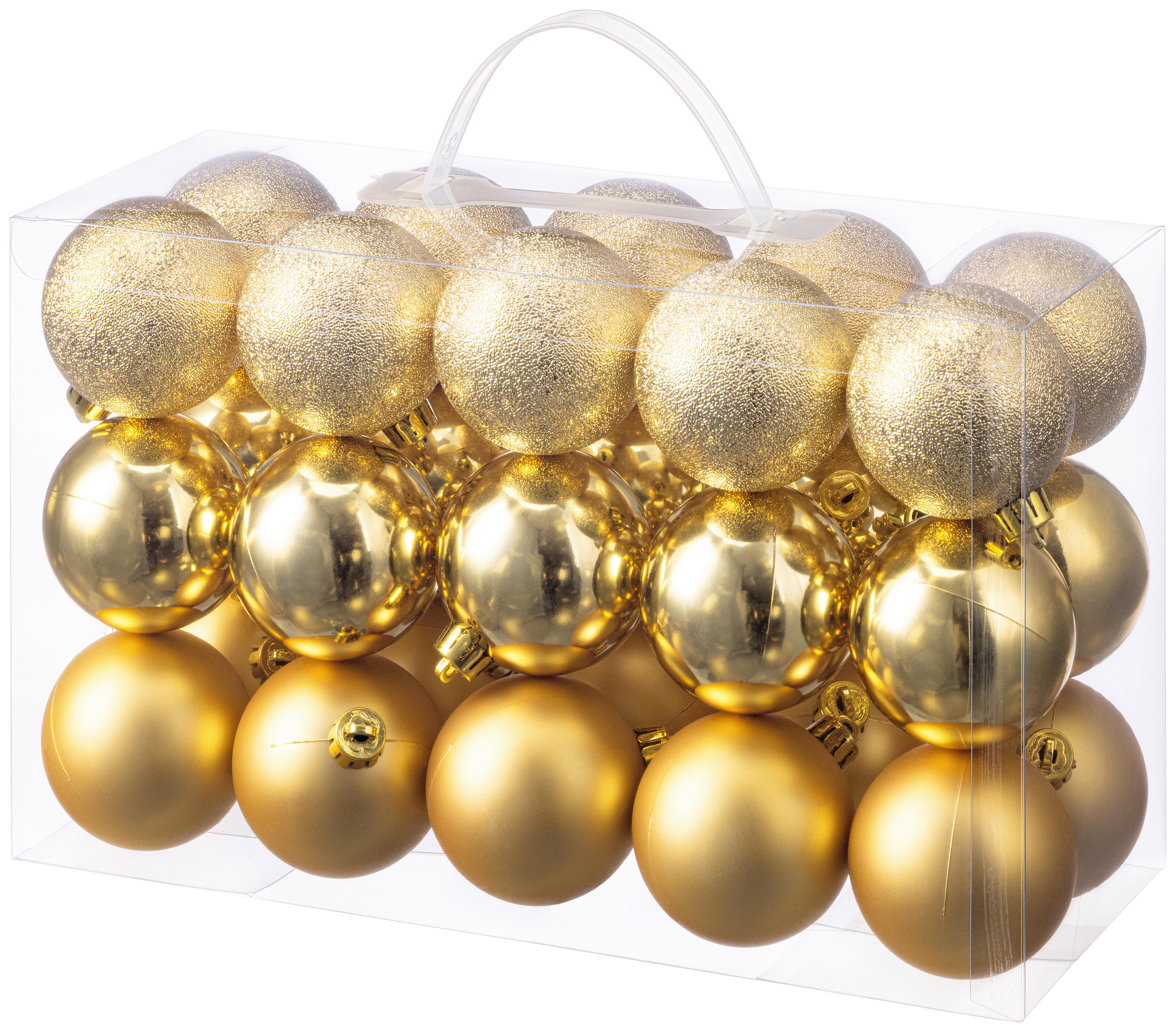CHRISTBAUMKUGEL-SET Lola, Goldfarben, 30-teilig - Goldfarben, KONVENTIONELL, Kunststoff (6cm) - Luca Bessoni