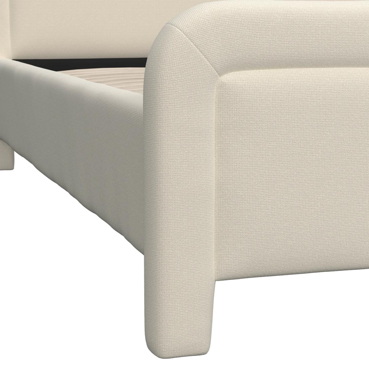 Čalouněná postel XIRELIA 160x200 cm, slonovinová - barvy dubu/slonovinová, Moderní, kov/dřevo (160/200cm) - Bessagi Home