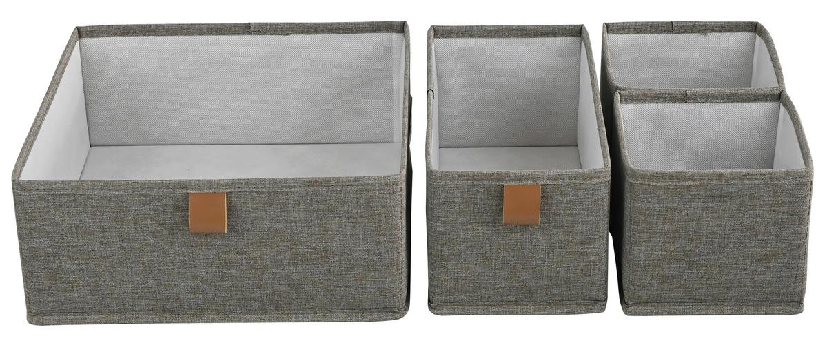 Aufbewahrungsboxen-Set Carlotta - Braun, KONVENTIONELL, Textil - Luca Bessoni